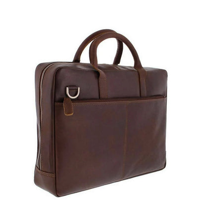Plevier Vintage London Laptoptasche 2 Fächer 15,6" dunkelbraun