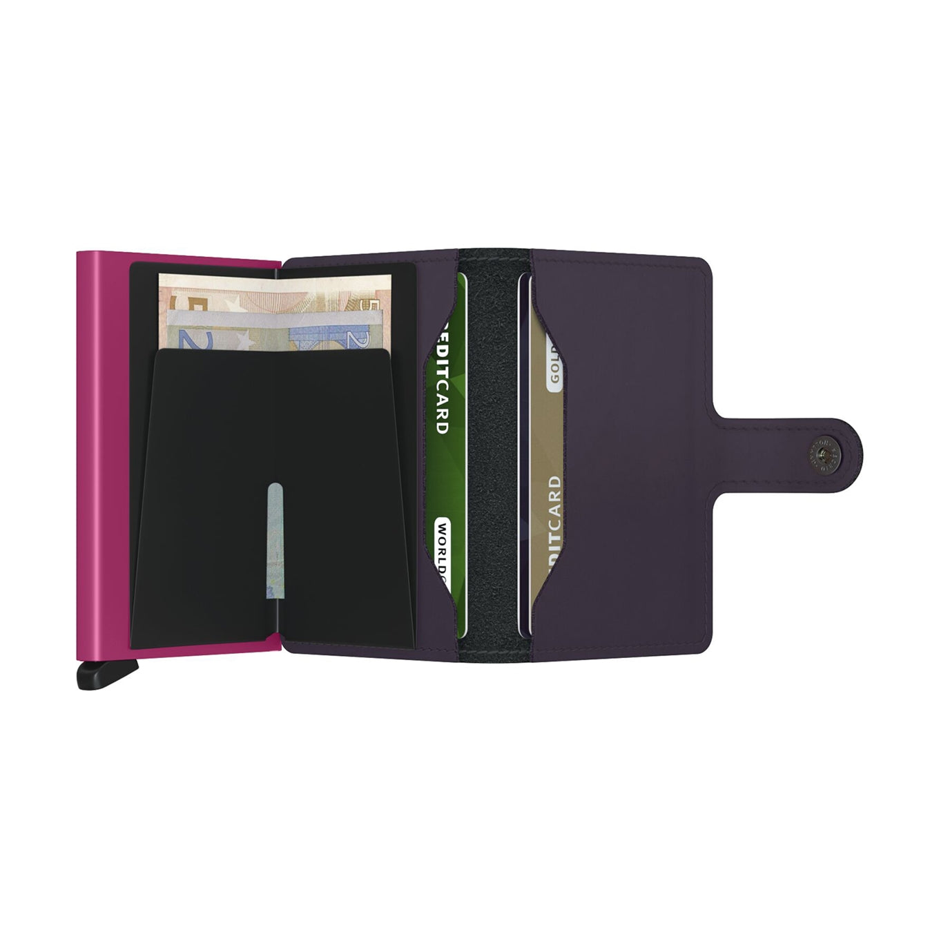 Secrid Miniwallet Mattes Damenportemonnaie in Dunkelviolett/Fuchsia