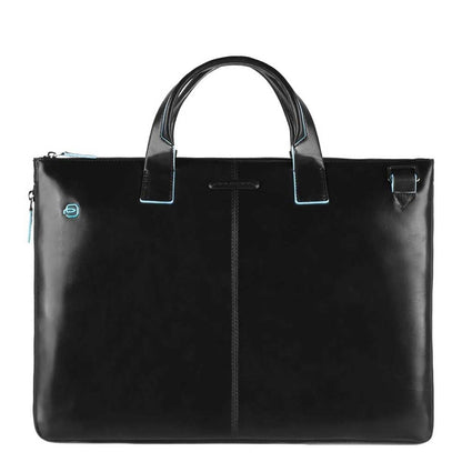 Piquadro Blue Square erweiterbare schlanke Computertasche 15,6" schwarz