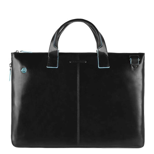 Piquadro Blue Square Expandable Slim Computer Bag 15.6" black