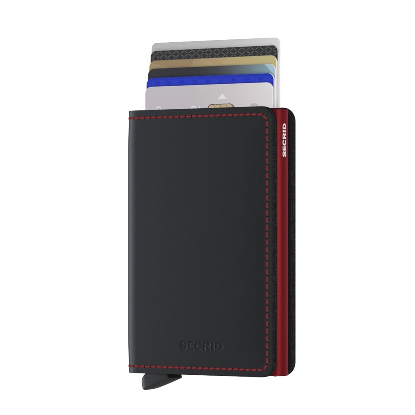 Secrid Slimwallet Wallet Mattschwarz-rote Damenbrieftasche