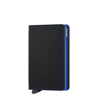 Secrid Slimwallet Wallet Mattschwarz-blaue Damenbrieftasche