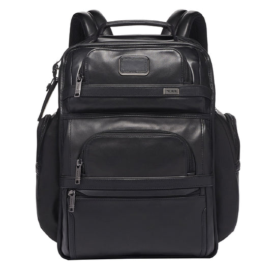 TUMI Alpha Leather Brief Pack Backpack black