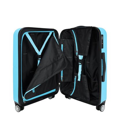 Dezenter Neon-Fix Trolley 66 blauer Hartschalenkoffer