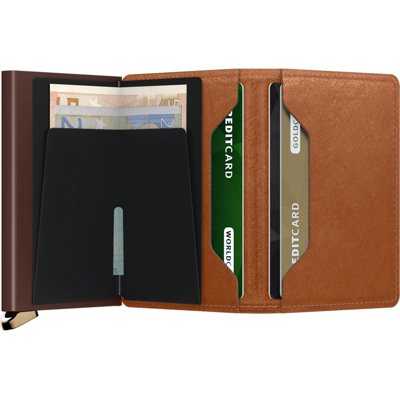 Secrid Slimwallet Emboss Lines cognac