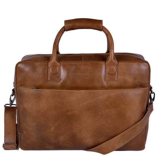 DSTRCT Fletcher Street Business Laptoptas 17.3 inch + Sleutelhanger cognac