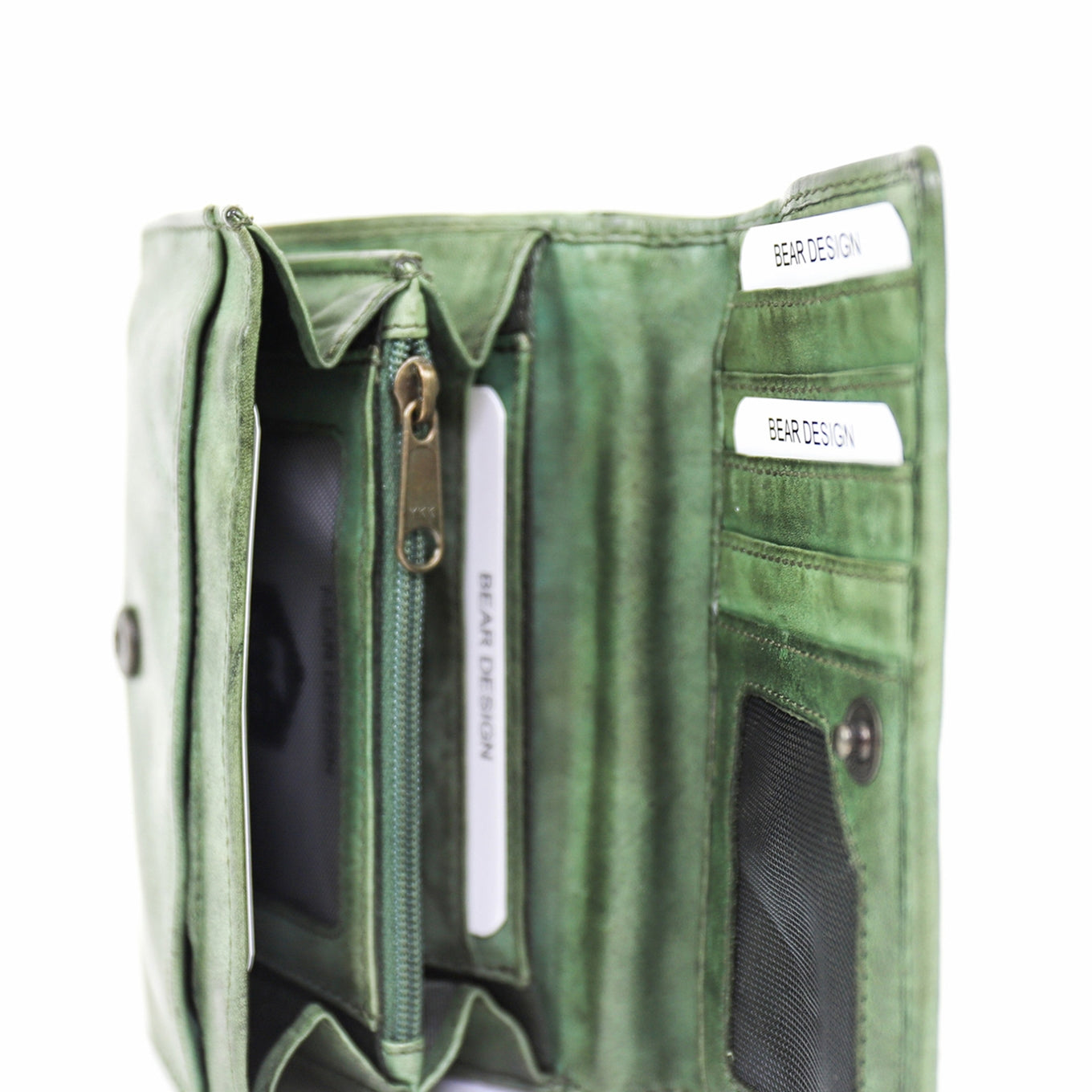 Bear Design Flappie Portemonnee green