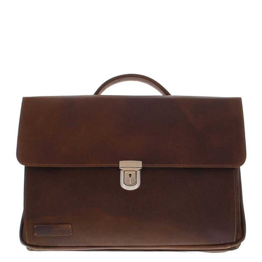Plevier Vintage Manchester briefcase 17.3" dark brown