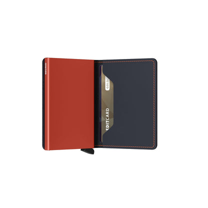 Secrid Slimwallet Wallet Mattes Nachtblau &amp; Orange Damenbrieftasche