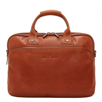 Castelijn & Beerens Firenze Business Laptoptas 15.6" 3 vaks licht bruin