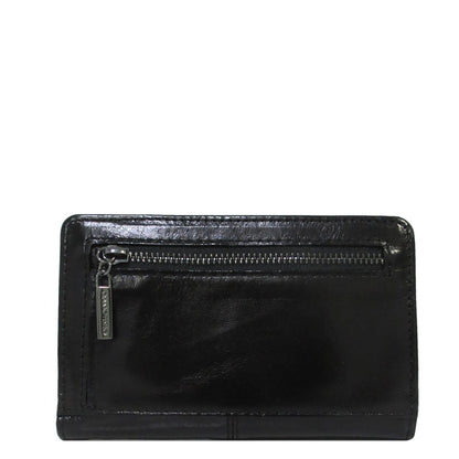 Claudio Ferrici Pelle Vecchia Geldbörse schwarz Damenbrieftasche