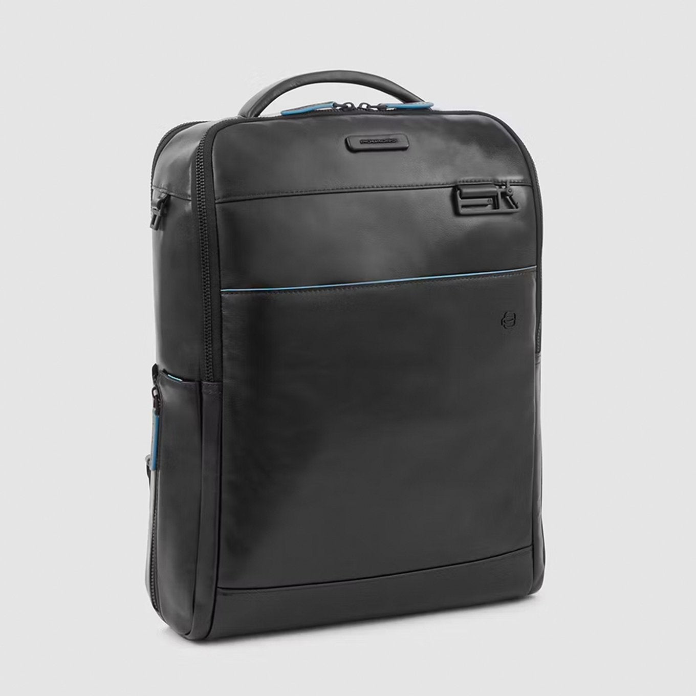 Piquadro Blue Square Computer Backpack Plain With iPad Pro black