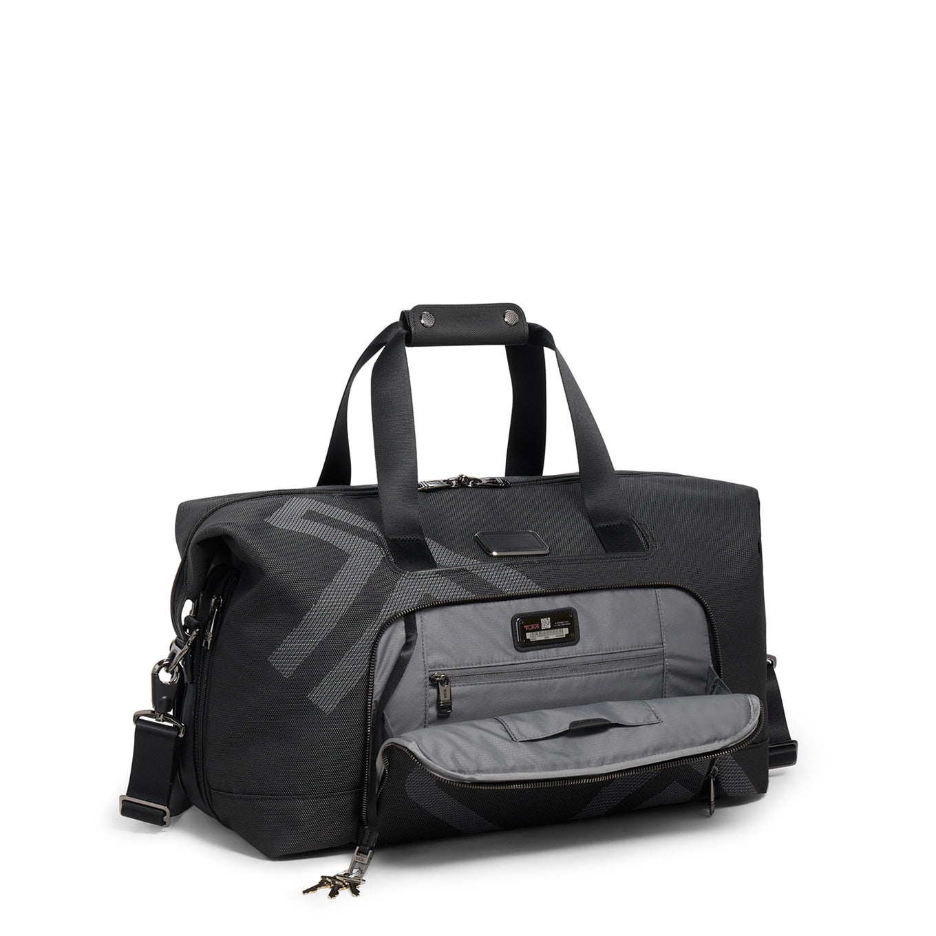 TUMI Alpha Double Expansion Satchel reflective TUMI jacquard