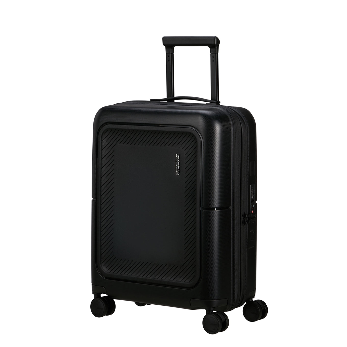 American Tourister Dashpop Spinner 55 Exp echtes schwarzes Hartschalenetui