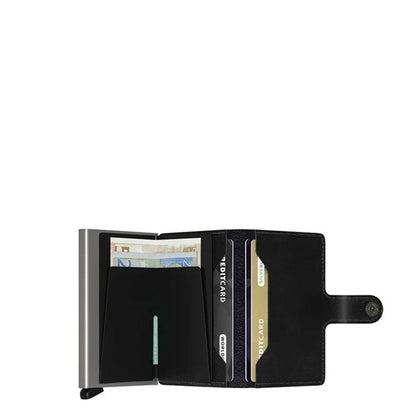 Secrid Miniwallet Wallet aus schwarzem Leder Damenbrieftasche
