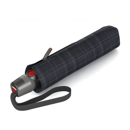 Knirps T-200 Medium Duomatic Regenschirm kariert schwarz