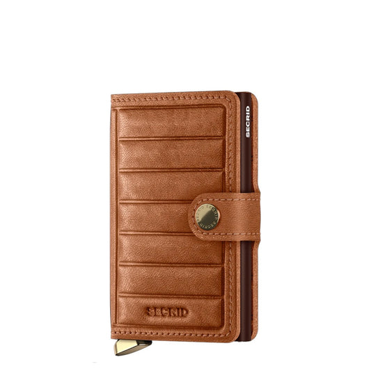 Secrid Miniwallet Emboss Lines cognac Damenbrieftasche