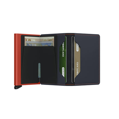 Secrid Slimwallet Wallet Mattes Nachtblau &amp; Orange Damenbrieftasche