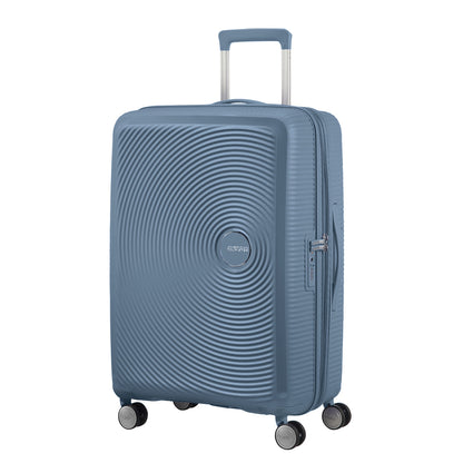 American Tourister Soundbox Spinner 77 Erweiterbarer steinblauer Hartschalenkoffer