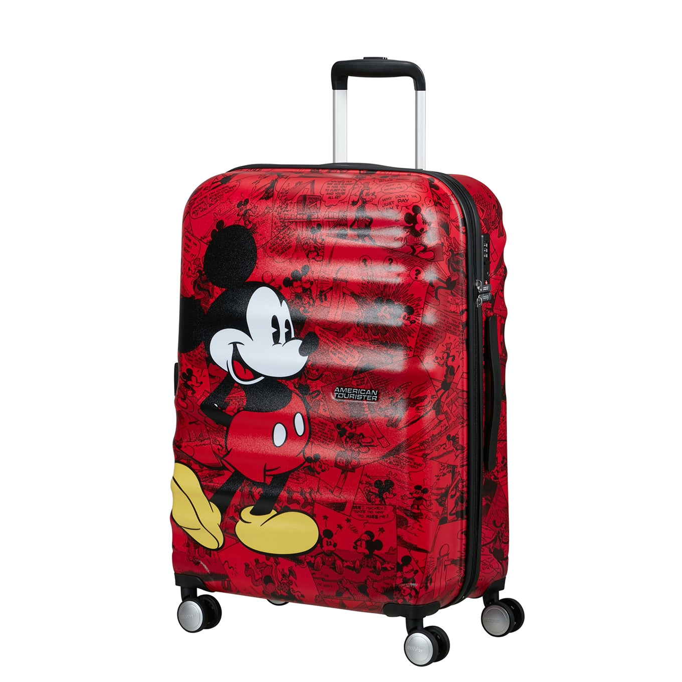 American Tourister Wavebreaker Disney Spinner 67/24 TSA Mickey Comics rotes Hartschalenetui