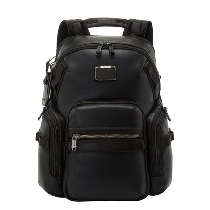 Tumi Alpha Bravo Nathan Navigationsrucksack Schwarzer Lederrucksack