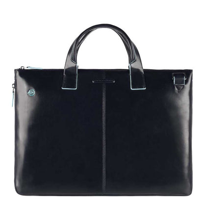 Piquadro Blue Square erweiterbare schlanke Computertasche 15,6 Zoll Nachtblau
