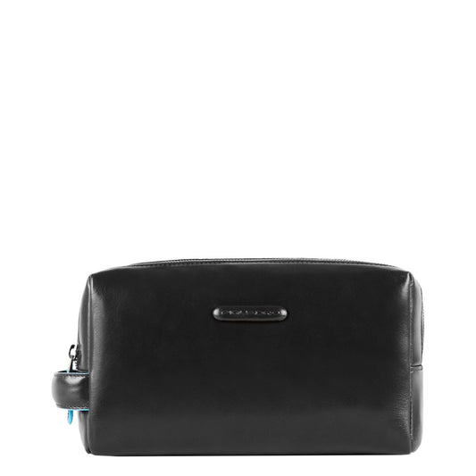 Piquadro Black Square Beauty bag 2 zippers nero