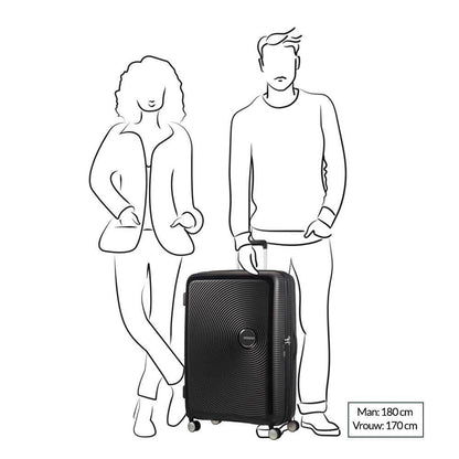 American Tourister Soundbox Spinner 77 Erweiterbarer steinblauer Hartschalenkoffer