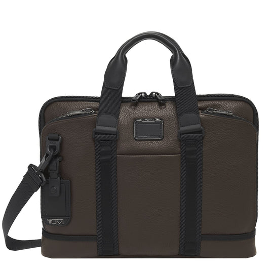 TUMI Alpha Bravo Aviano Academy Brief dark brown