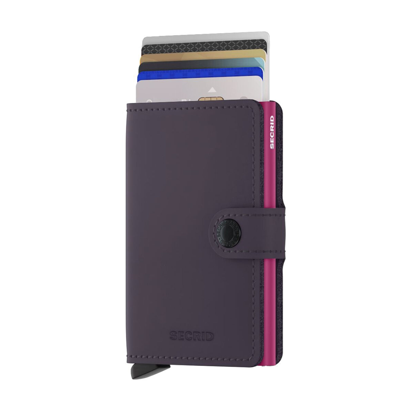 Secrid Miniwallet Mattes Damenportemonnaie in Dunkelviolett/Fuchsia