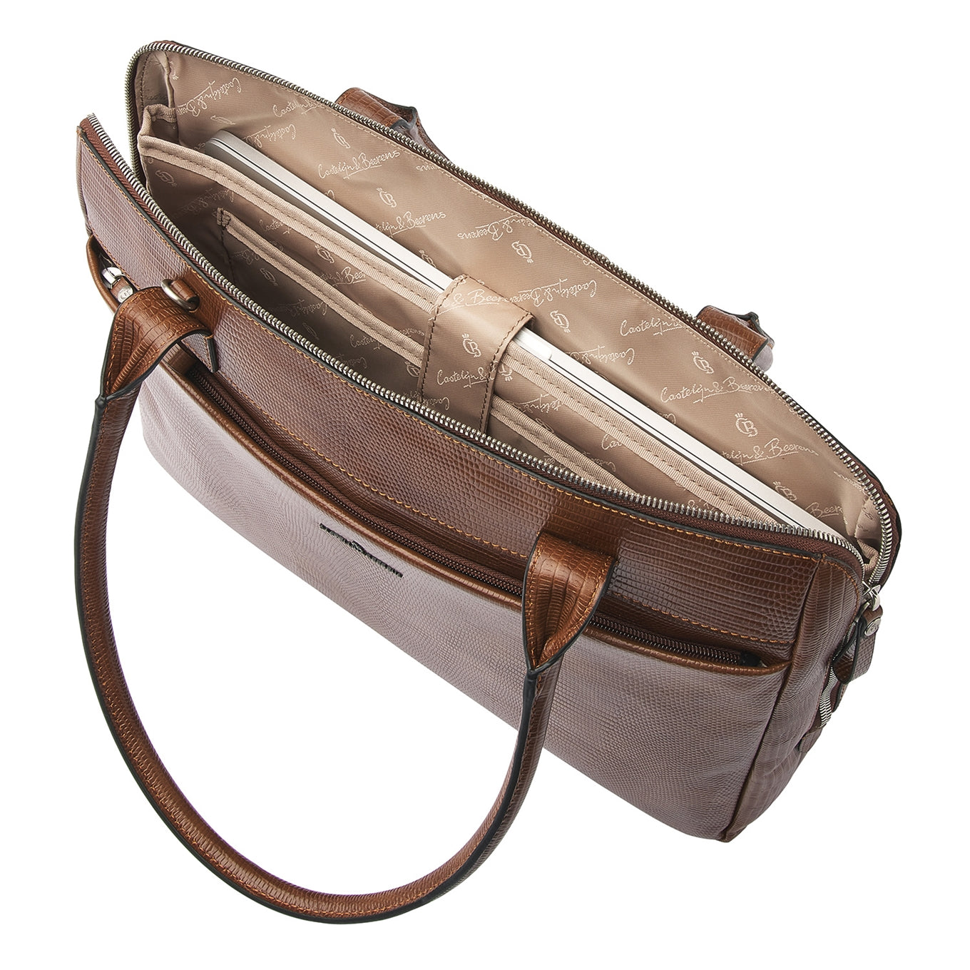 Castelijn &amp; Beerens Donna Vera Umhängetasche 15,6" RFID Cognac