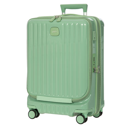Bric's Positano Cabin Trolley 55 mit Tasche, salbeigrüner Hartschalenkoffer