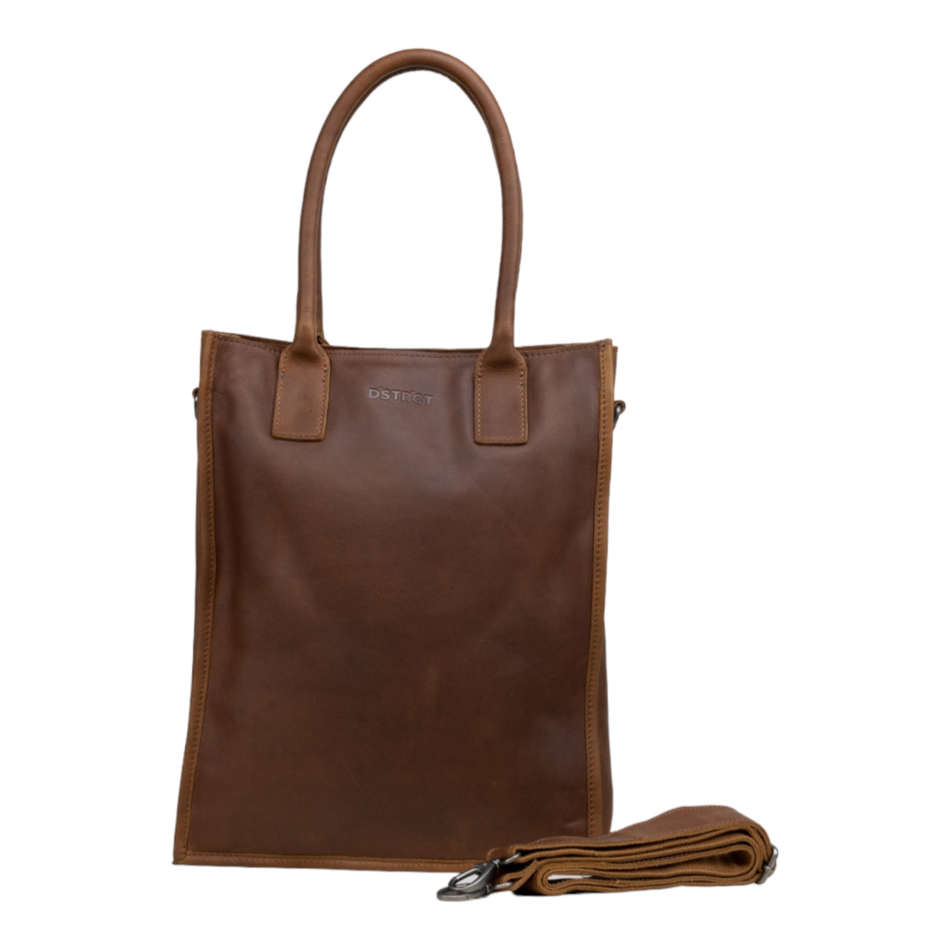 DSTRCT Preston Park A4 Shopper Laptop Bag cognac