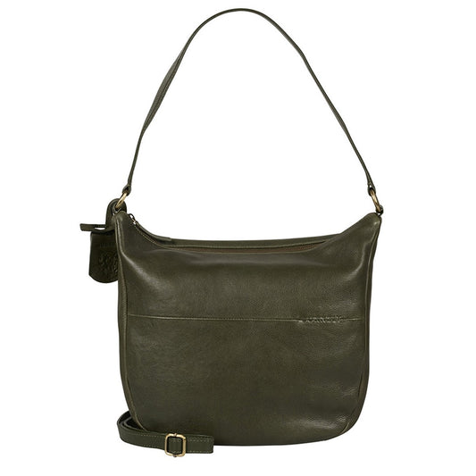 Burkely Natural Norah Hobo Runde dunkelgrüne Damentasche